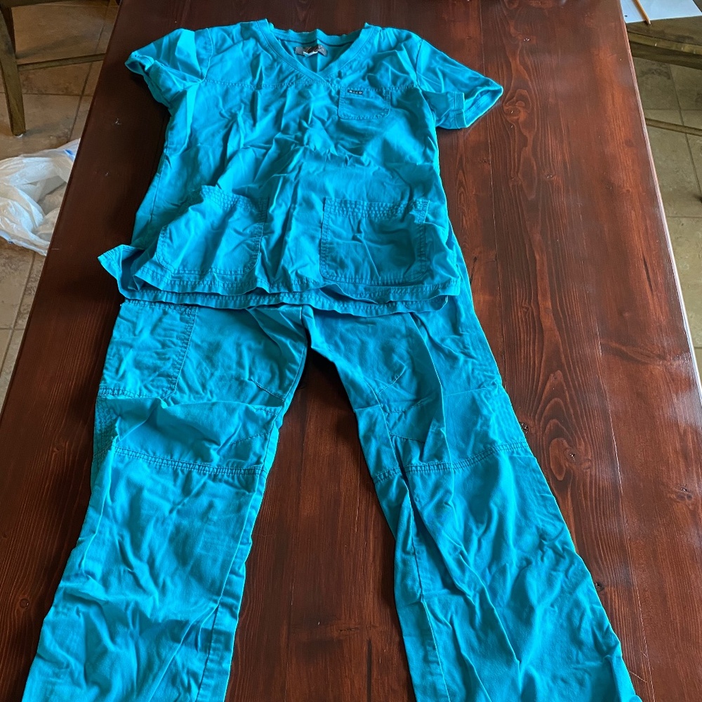 Teal scrubs